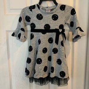 Youngland Black and Gray Sparkle Party Dress